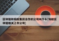 区块链和蚂蚁集团合作的公司叫什么[蚂蚁区块链相关上市公司]