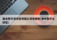 丽水数字货币区块链公司有哪些[丽水数字化转型]