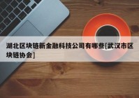 湖北区块链新金融科技公司有哪些[武汉市区块链协会]